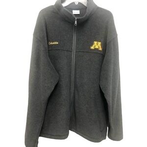 Columbia MINNESOTA Logo Academia Preppy School Sports Zip Gray Fleece Jacket XXL